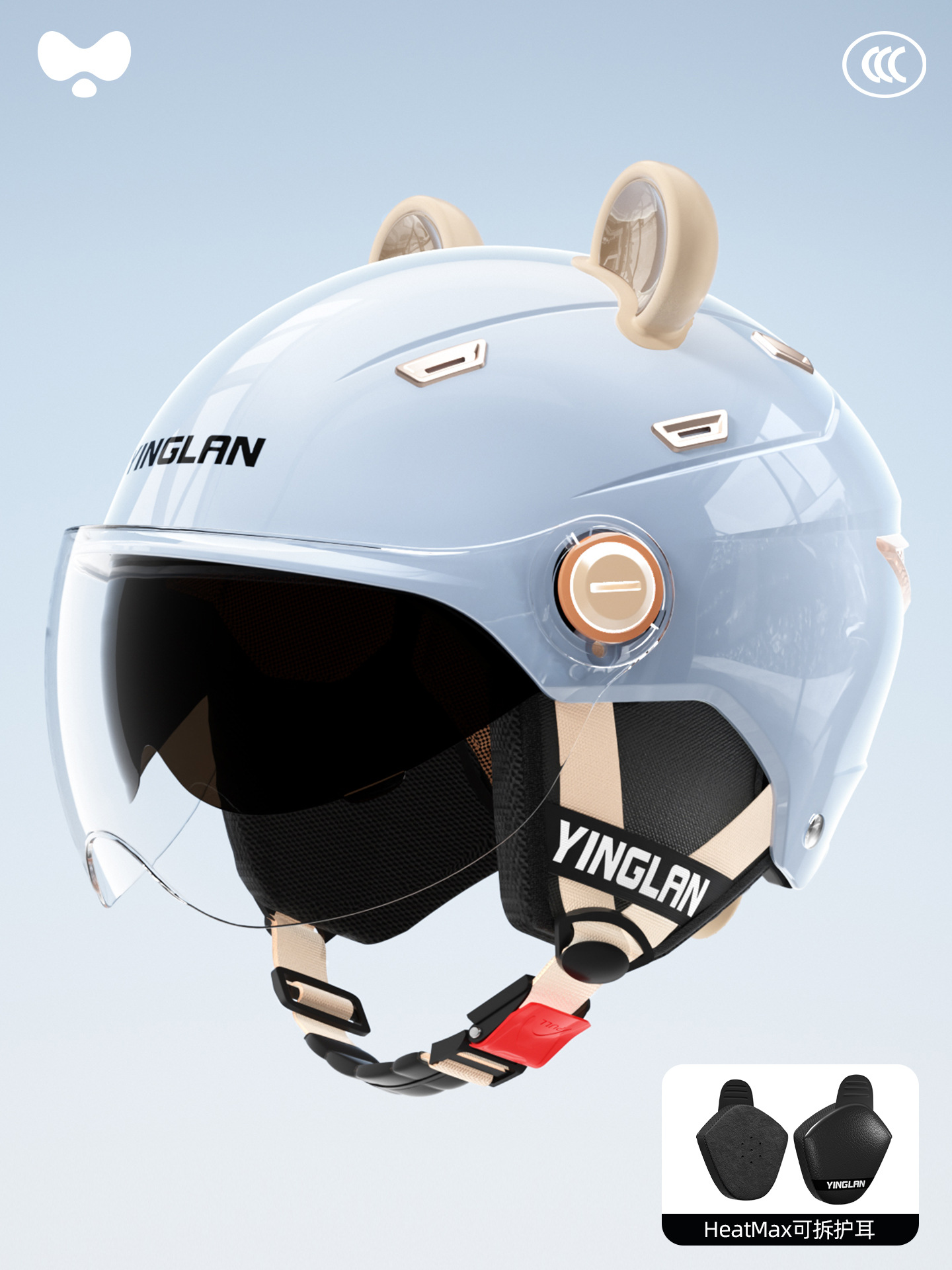 Universal – Safety Helmet Motosiklet kaskı (dəbilqə) - 3c-double-visor-blue-hd-short-visor-heatmax-detachable-earmuffs-one-size