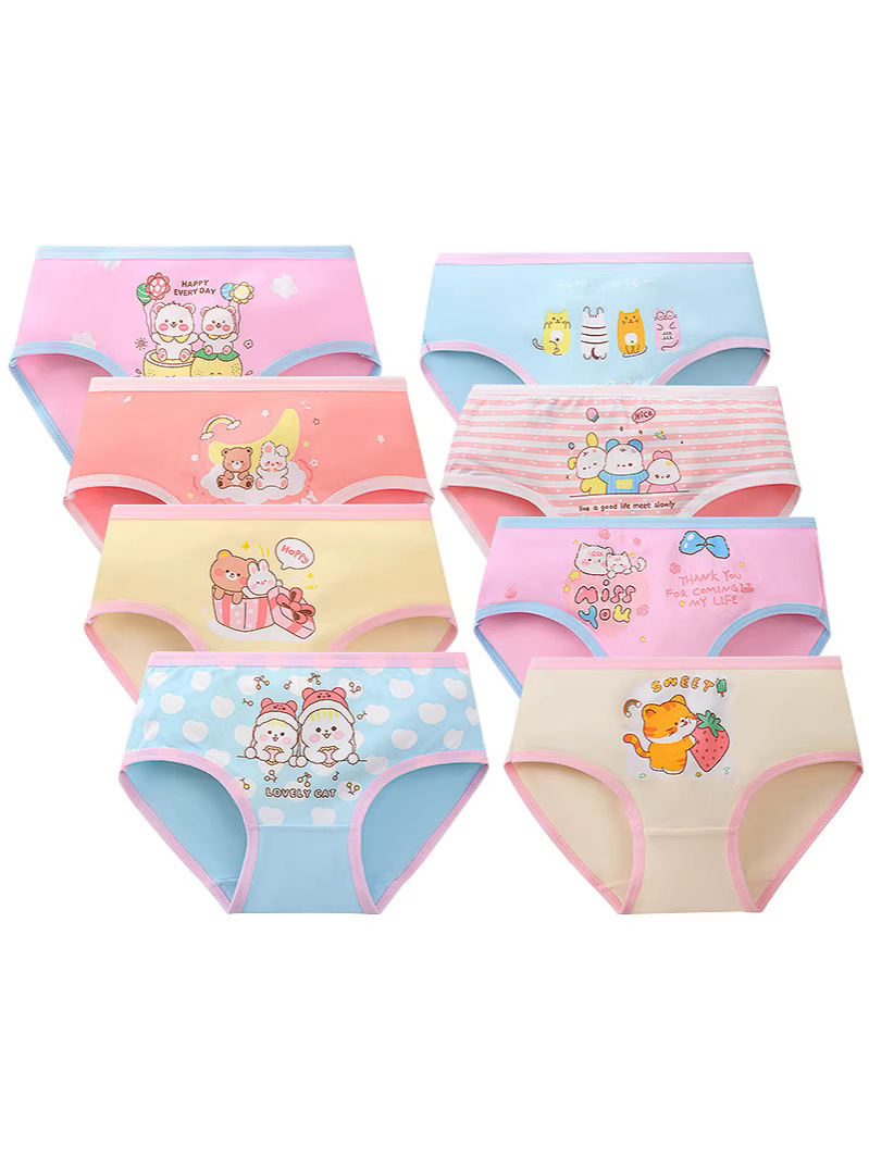Cross-Border Special Supply of Girls' Underwear, Flat-Angle and Triangle Styles, European and American Style Triangle Girls' Underwear, Milk Silk Girls' Underwear