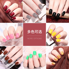 短款方形穿戴甲片 純色假指甲片果凍膠穿戴美甲片成品甲貼nails