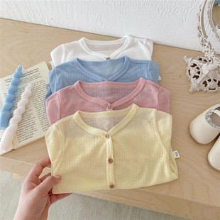 Baby Summer Clothes, Sweet Thin Air-Conditioned Shirts, Girls' Cute Summer Clothes, Breathable Tops, Fashionable Sun Protection Jackets