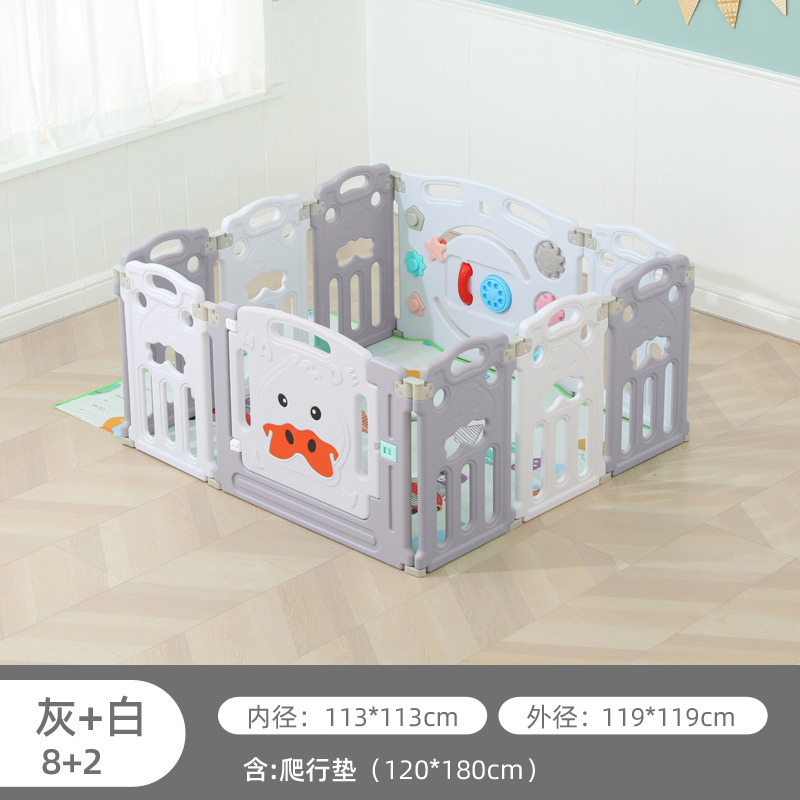 Gray and white 8+2+ crawling mat
