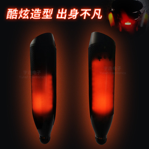 Motorcycle direct supply simulated sound car audio subwoofer with flame exhaust pipe 12V with lights Bluetooth speaker