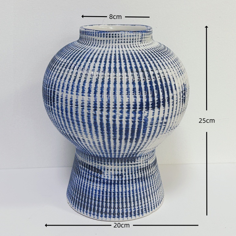 高級感新中国式レトロ青花磁器陶磁器花瓶創意模造古水培客間生け花装飾品置物
