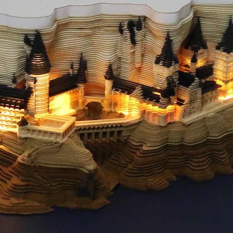 ハリー・ポッター周辺のホグワーツ城立体付箋紙3d立体建築模型カレンダー置物|undefined