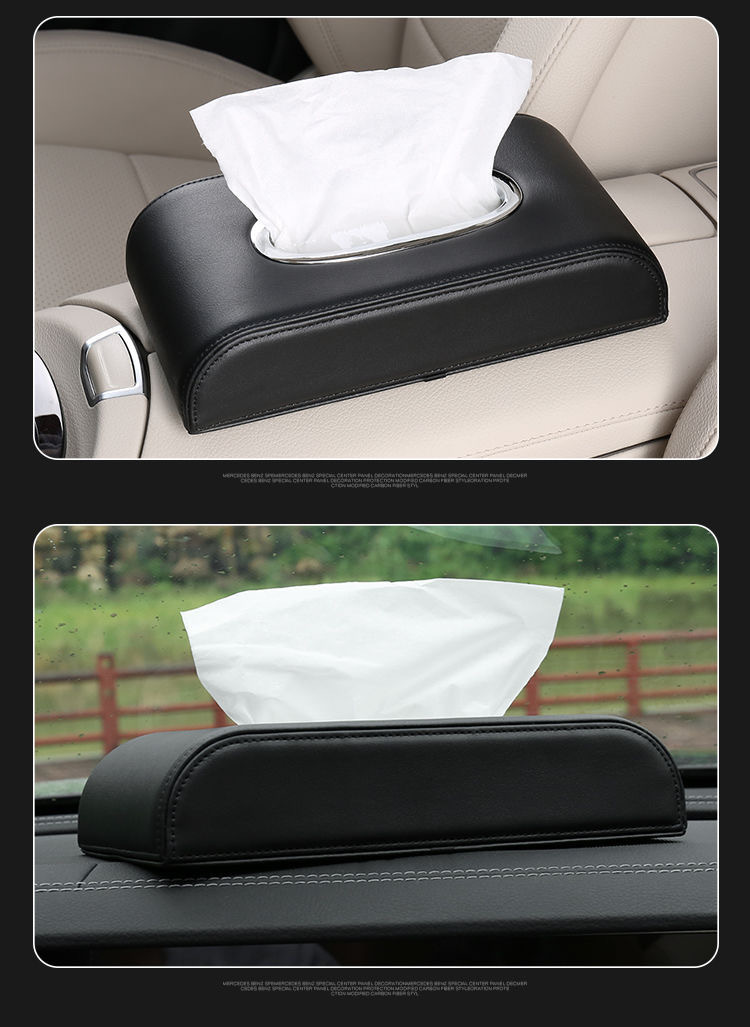 Hot Selling Car Supplies Car Tissue Box Seat Type Center Console Multi-Functional Tissue Box Car Interior Car Ornaments