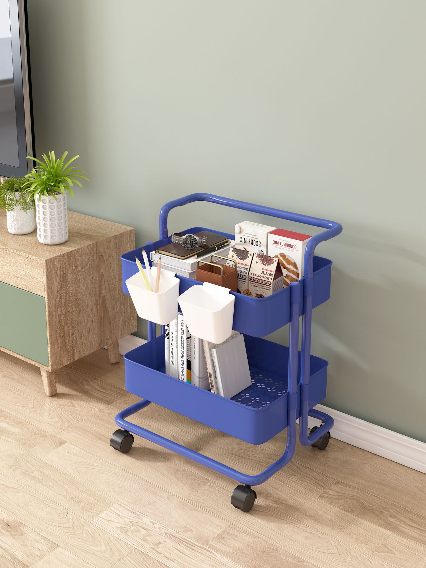 Carro portátil con ruedas estante de almacenamiento cocina piso multi-capa merienda especial salón de belleza cosméticos rack de almacenamiento