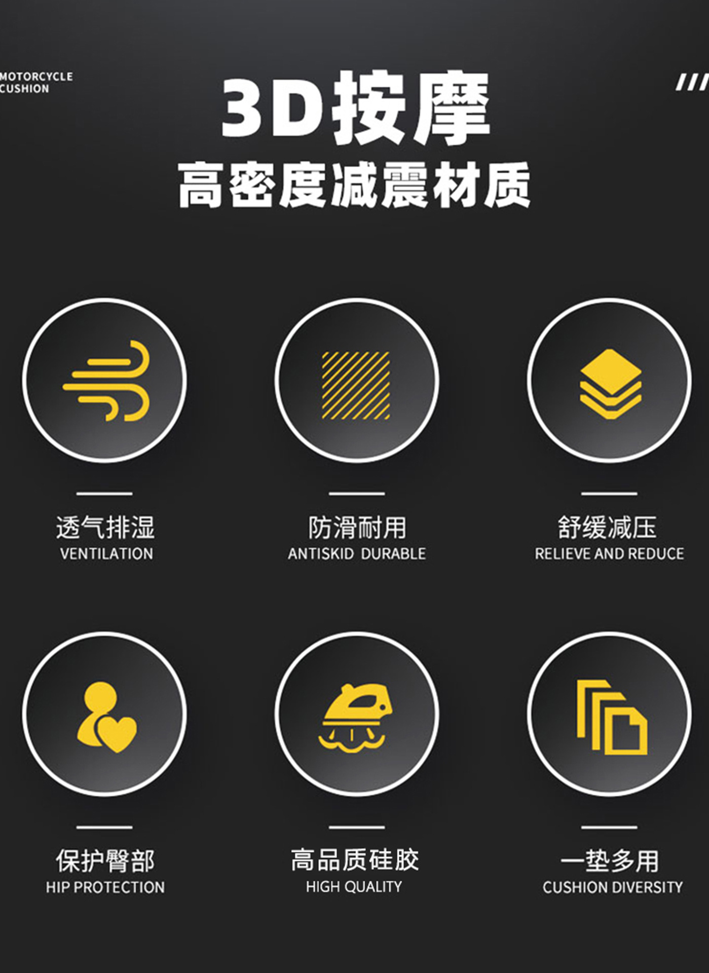 Electric Vehicle Seat Cushion Cover Sun Protection Waterproof Motorcycle Seat Cushion Shock Absorption Takeaway Scooter Seat Cushion Silicone Insulated Seat Cover