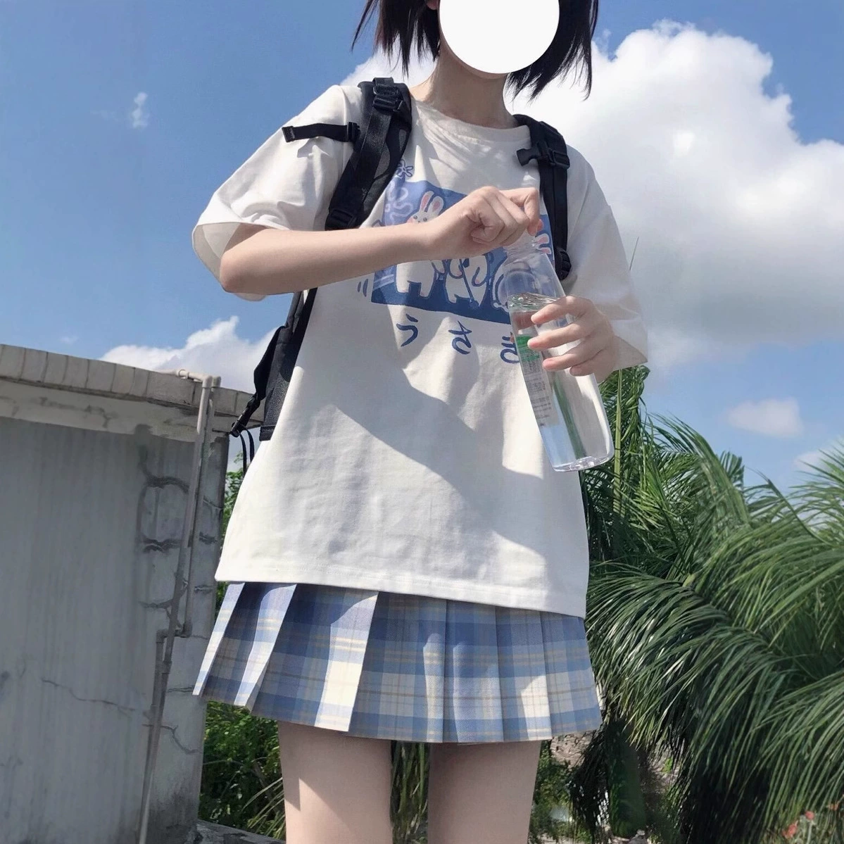 Оптовая продажа 130kg внутренняя одежда больших размеров в японском стиле, милая мягкая футболка с принтом для девочек, с короткими рукавами, jk, плиссированная клетчатая юбка, костюм из двух предметов