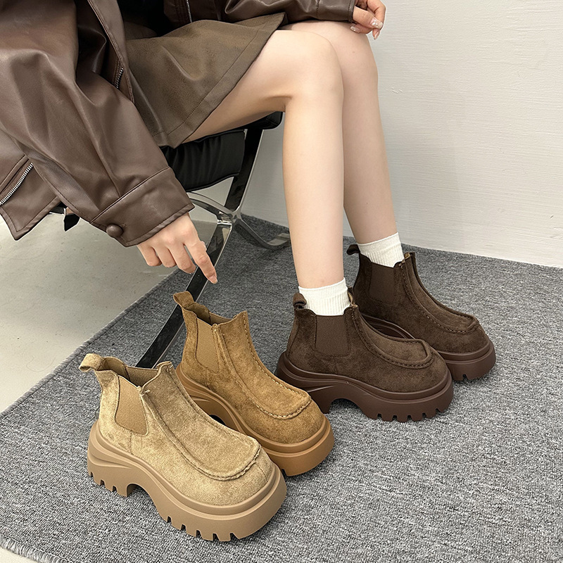 厚底超火马丁靴女2025秋冬季新款爆款小短靴复古增高短筒机车靴潮|undefined