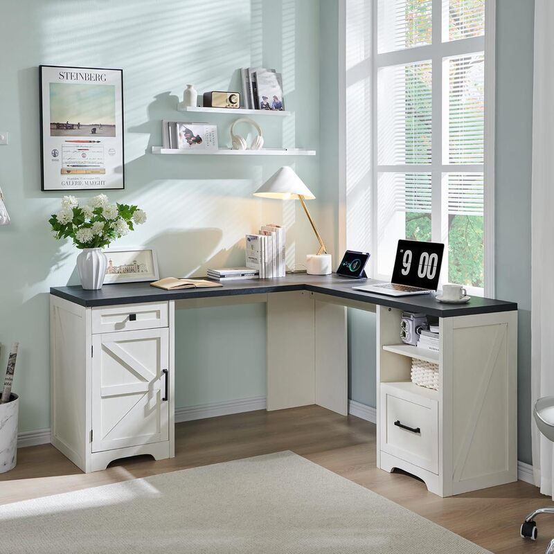 Cross-Border Exclusive Supply of L-Shaped Corner Tables, Modern Farmhouse Computer Desks, Popular Items from the Factory, Trendy Home Office Desks Cross-Border Exclusive Supply of L-Shaped Corner Tables, Modern Farmhouse Computer Desks, Popular Items from the Factory, Trendy Home Office Desks