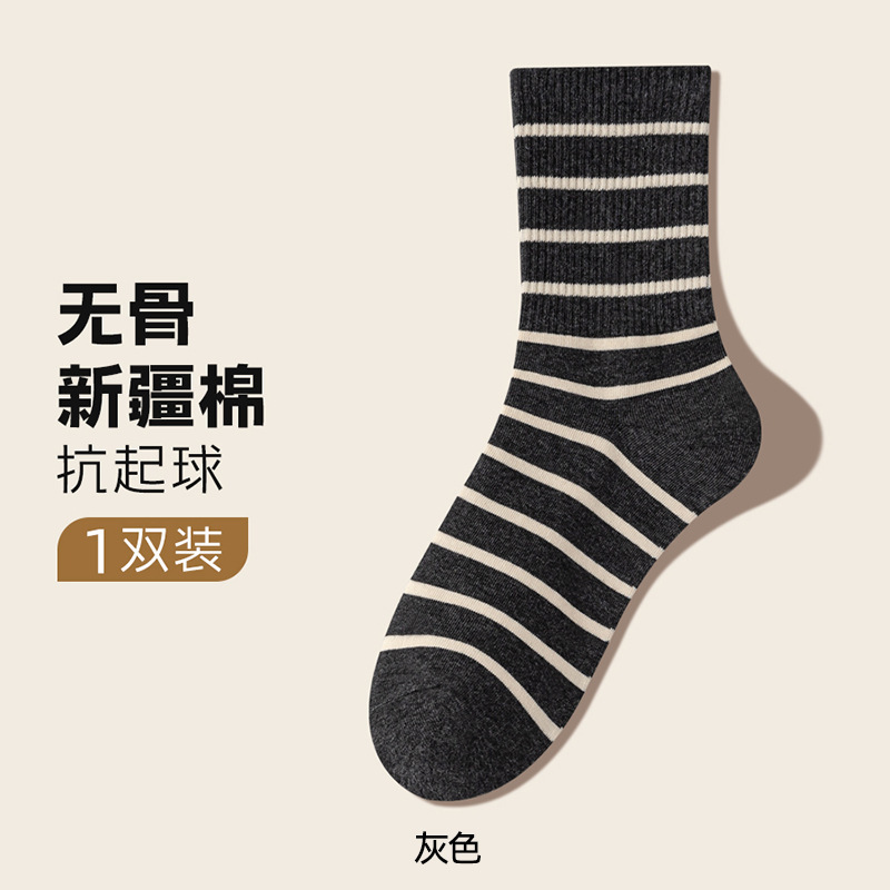 诸暨袜子纯棉女抑菌防臭木耳边堆堆袜松口不勒脚中筒袜抗起球女袜|undefined