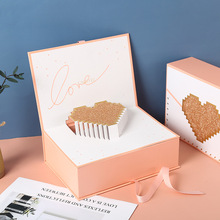 七夕情人节爱心翻盖礼盒定制女神节心形礼品包装盒异形盒子礼品盒