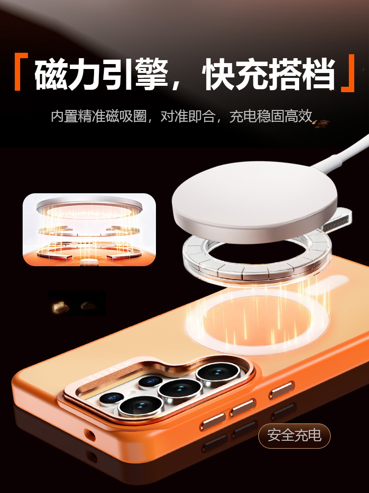Ốp lưng Samsung S26 Ultra 5G trong suốt từ tính chống sốc có giá đỡ ẩn — Lạc Xán Series Samsung S26 Đen, Lạc Xán Series Samsung S26 Xanh, Lạc Xán Series Samsung S26 Cam, Lạc Xán Series Samsung S26 Plus Đen chi tiết 13
