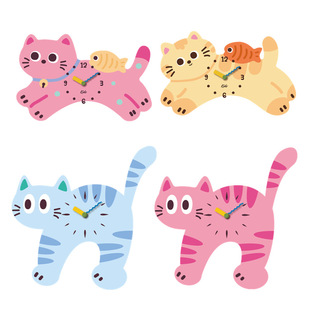 Cat Wall Clock Cute Pet Cartoon Creative Decorative Wall Clock Living Room Children's Room Kindergarten Silent Clock