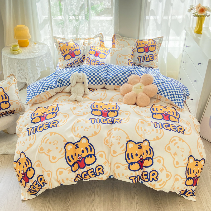 Cubierta del edredón al por mayor sábana de algodón cubierta del edredón individual algodón lavado cama doble cubierta del edredón fabricante de algodón