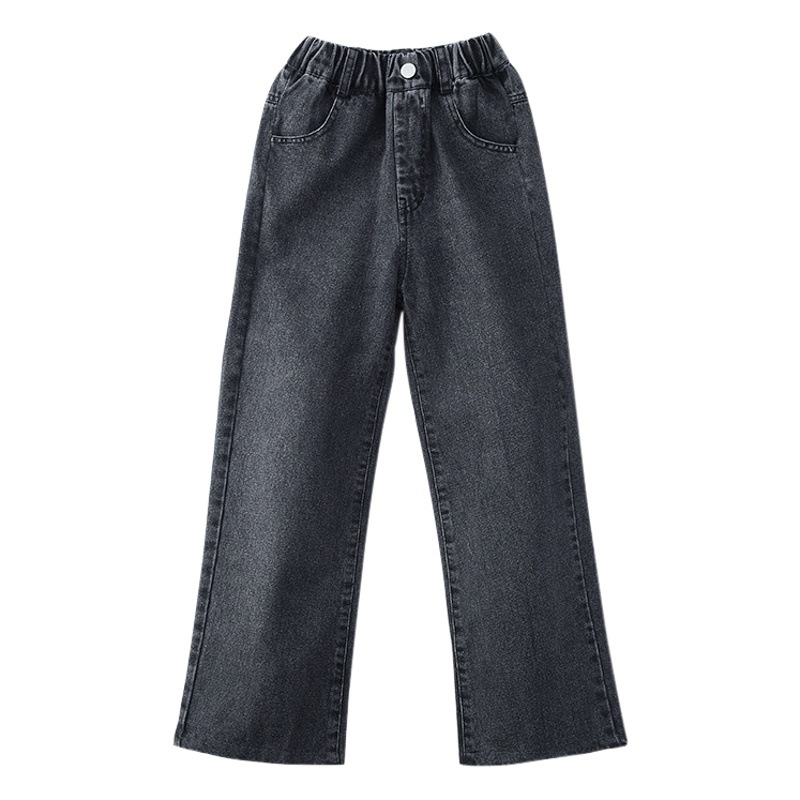 Girls' Jeans 2026 Korean Style Spring Outfit for Older Girls, Straight Wide-Leg Pants, Spring Casual Loose Children's Pants
