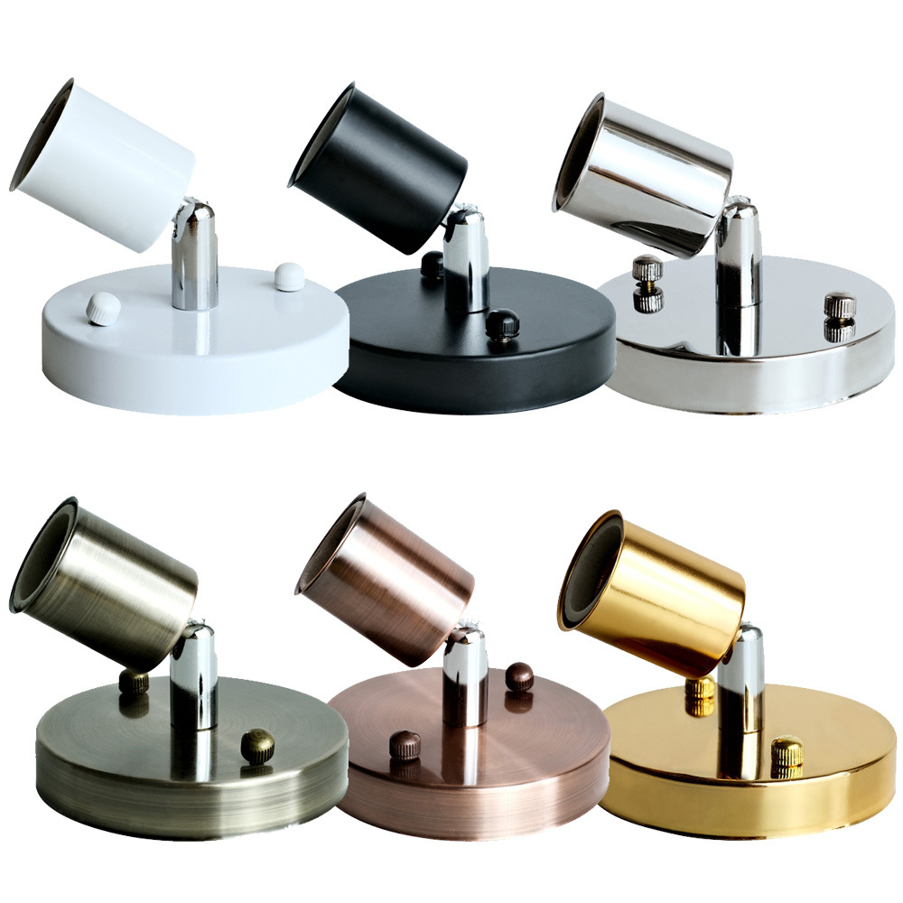 E27古铜色金属复古万向灯座180度转向螺口陶瓷灯头灯饰灯具配件