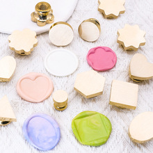 跨境专供空白铜头批发火漆印章章头多种尺寸复古封蜡火漆印头光面