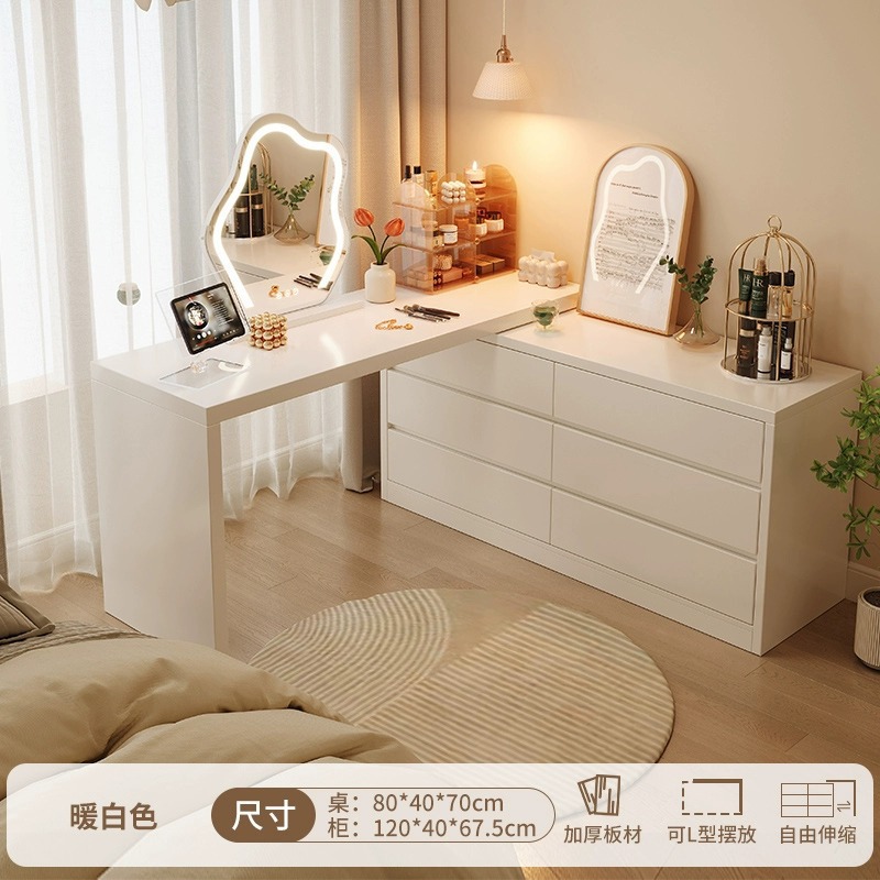 Tocador de esquina Dormitorio simple y moderno 2024 nuevo gabinete tocador dormitorio integrado gabinete de esquina escritorio de computadora
