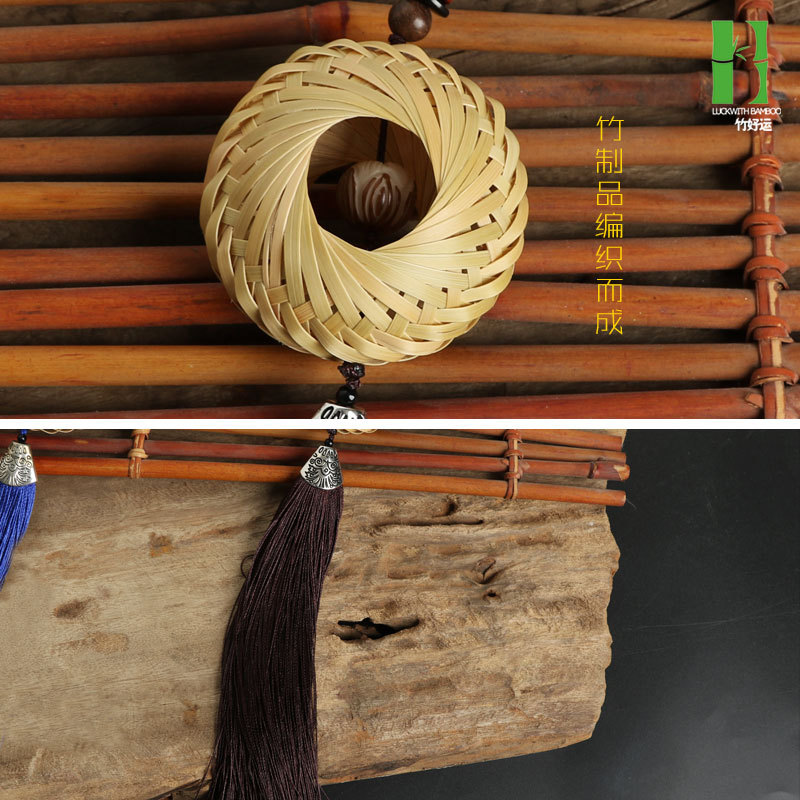 Joyería de estilo antiguo hecho a mano de bambú tejido hanfu accesorios chino colgante oído ventilador clásico estilo antiguo ventilador plegable ventilador redondo borla Accesorios