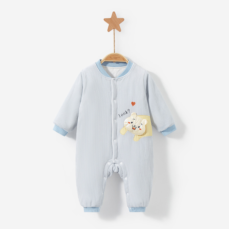 Mono de bebé Otoño e Invierno recién nacido acolchado Delgado engrosado traje de mameluco cálido para hombres y mujeres ropa de salida ropa de invierno para bebés