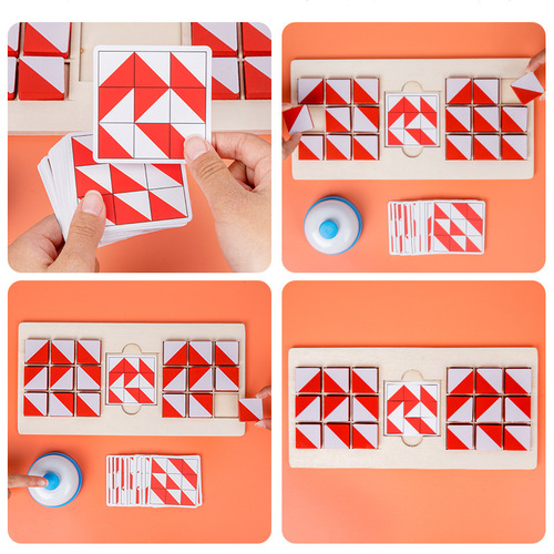 Two-person battle three-dimensional building block children's puzzle table game space early education thinking parent-child interactive kindergarten toy