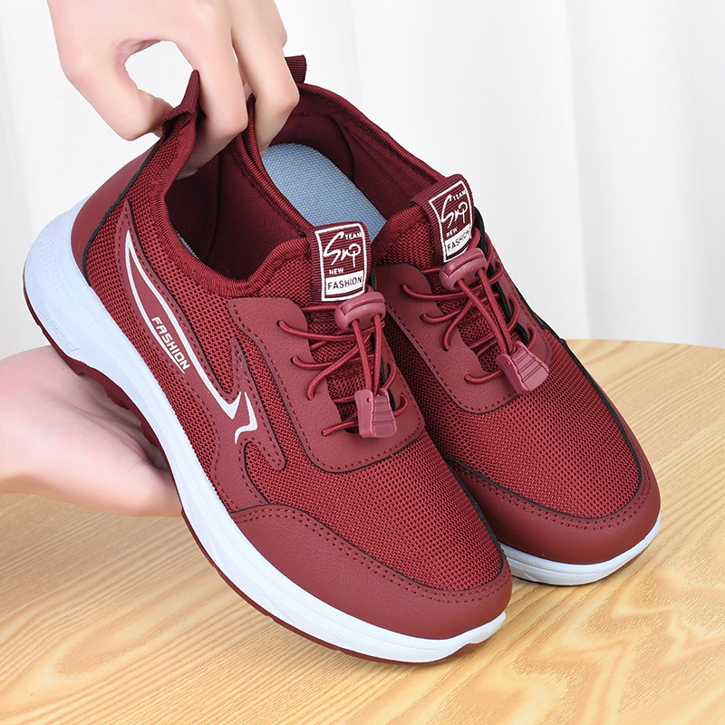 워킹 슈즈 여성 2025 봄 뉴 소프트 솔 경량 중년 및 노인 어머니 신발 통기성 캐주얼 여성 스포츠 신발