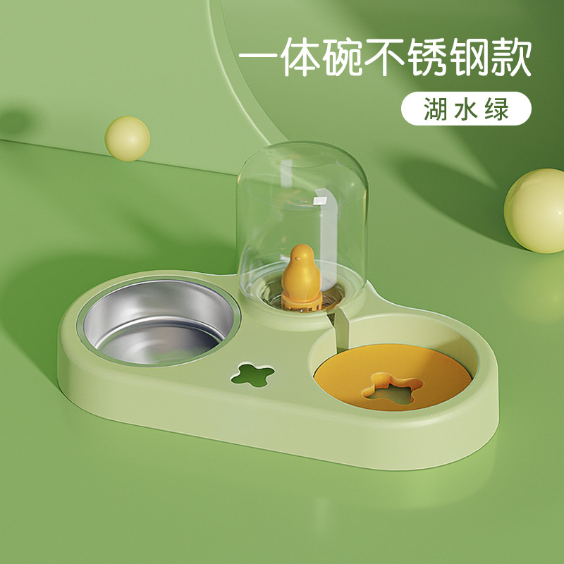 Alimentador de gato para mascotas alimentador de agua automático de recarga de agua gato tazón de agua antidetonante tazón de arroz tazón de protección del cuello tazón de gato doble tazón