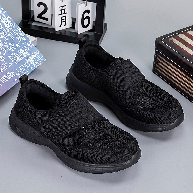 Anchamiento de los zapatos de caminar de verano tela de malla ligera zapatos casuales de moda de mamá zapatos de moda de papá zapatos de ancianos image 3