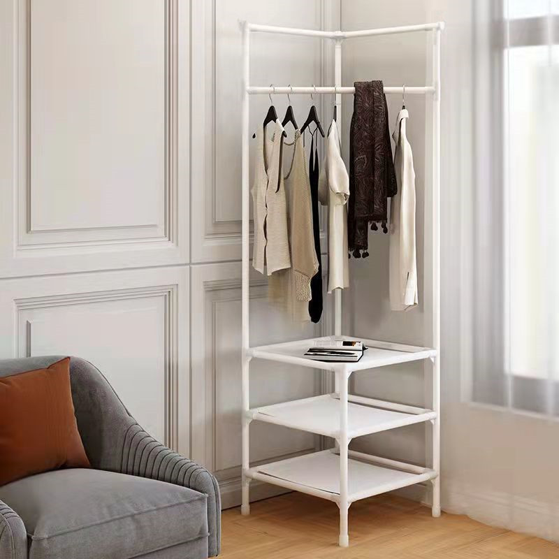Percha de ropa de esquina multicapa ensamblada esquina dormitorio ligero lujo colgar percha de ropa multifuncional almacenamiento estante de piso doméstico