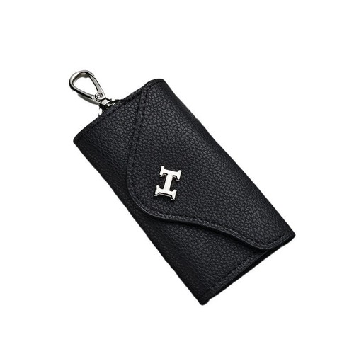 Simple Leather Key Case for Men, Large-Capacity Multi-Functional Waist-Hanging Key Holder; Practical Key Bag for Women