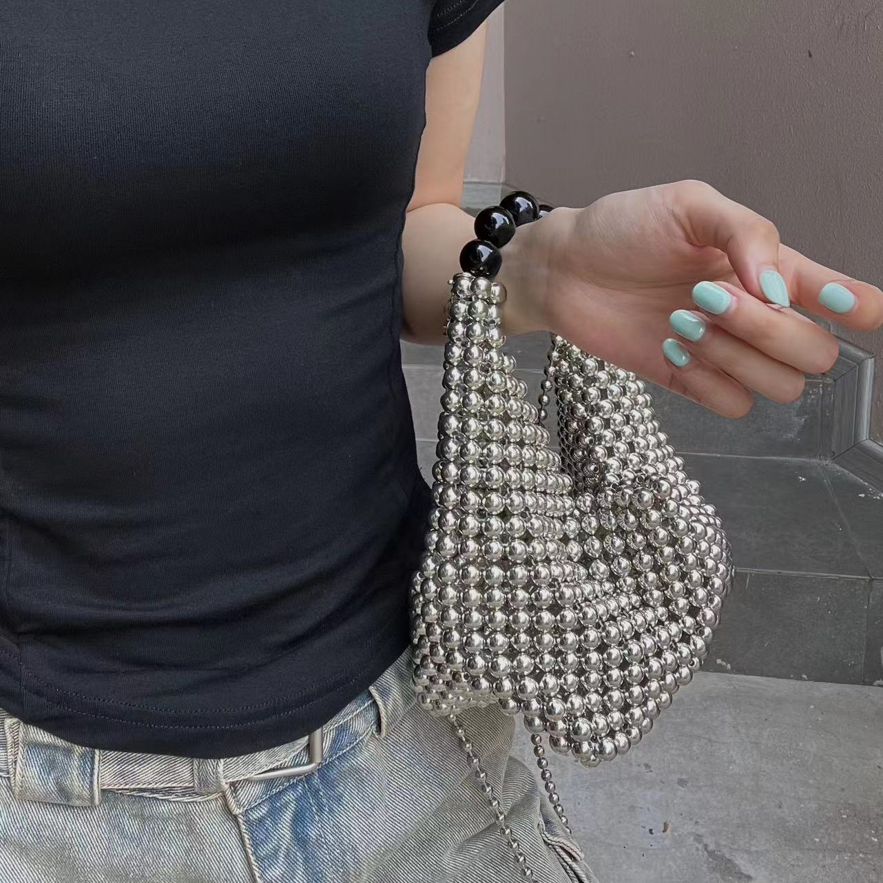Solid Color Pattern Women's Small PVC Solid Color Basic Classic Style Square Open Square Bag