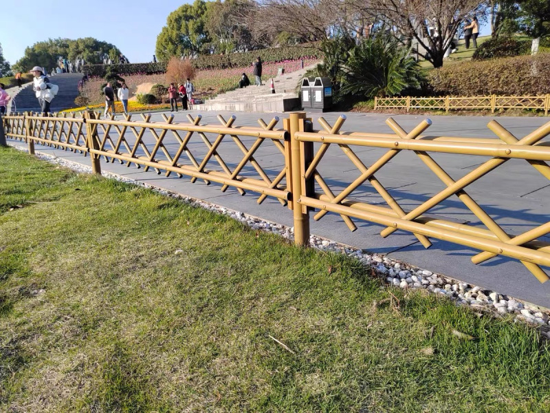 模造竹フェンスステンレス鋼屋外野菜畑庭フェンス新しい田舎公園模擬竹フェンス中庭竹フェンス|undefined