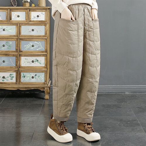 2024 new women's clothing autumn and winter slimming high waist long harem pants fat mm loose harem pants plus cotton casual pants