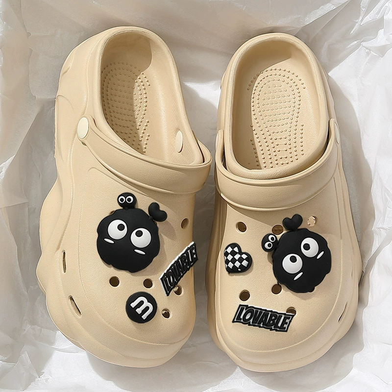 Absolutely Cute Croc Shoes Women's EVA Summer Outerwear 2024 New Beach Shoes Anti-Slip Anti-odor Thick Sole Heightening Drags