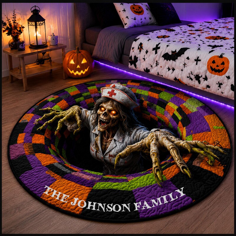2026 Halloween Decorative Table and Chair Stain-Resistant Floor Mat Round Horror Carpet 3D Visual Illusion Carpet Bedroom Carpet 2026 Halloween Decorative Table and Chair Stain-Resistant Floor Mat Round Horror Carpet 3D Visual Illusion Carpet Bedroom Carpet