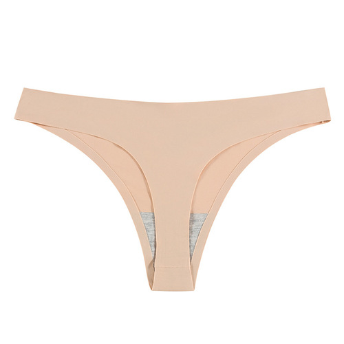 European and American one-piece ice silk traceless thong women's underwear tback sexy lingerie women's feeling