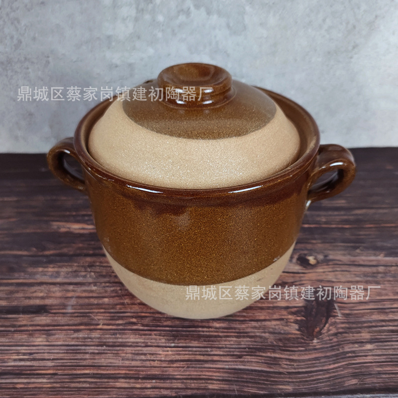 老式土砂锅炖锅砂罐煲汤家用陶瓷沙罐燃气小沙锅乡村养生煨汤瓦罐