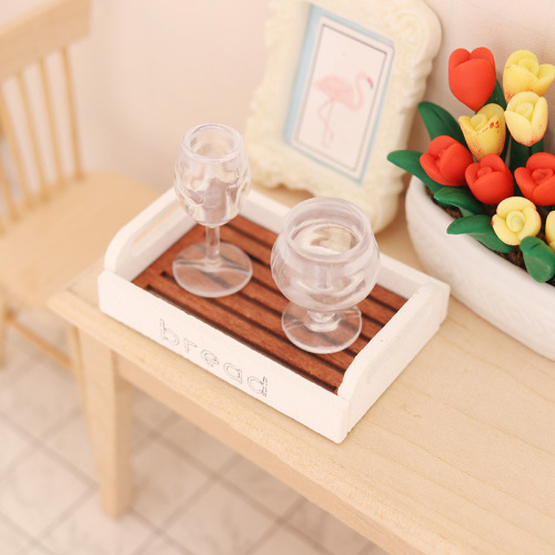 Miniature model red wine glass, milk tea cup, high-stemmed glass, plastic cup 1:6 scale ob11 dollhouse dollhouse