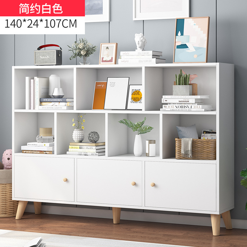 Simple estantería piso simple sala de estar rack de almacenamiento hogar estante de almacenamiento de juguete para niños estudiante a cuadros estantería corta