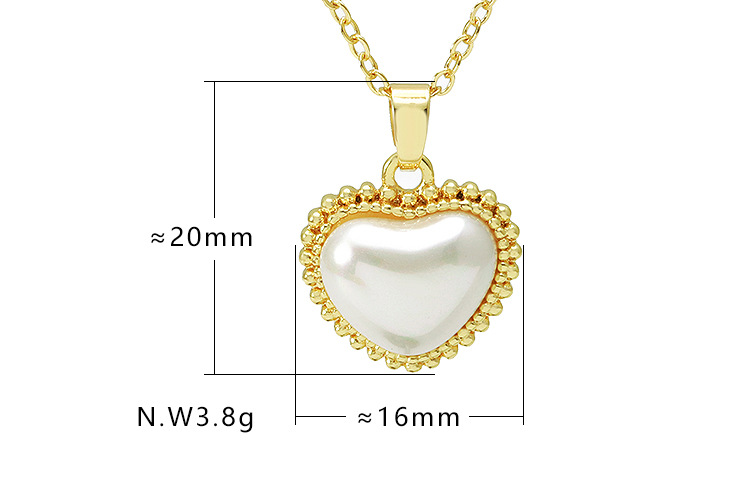 Ensemble de collier plaqu or en forme de coeur en forme de coeur avec diamantspicture1