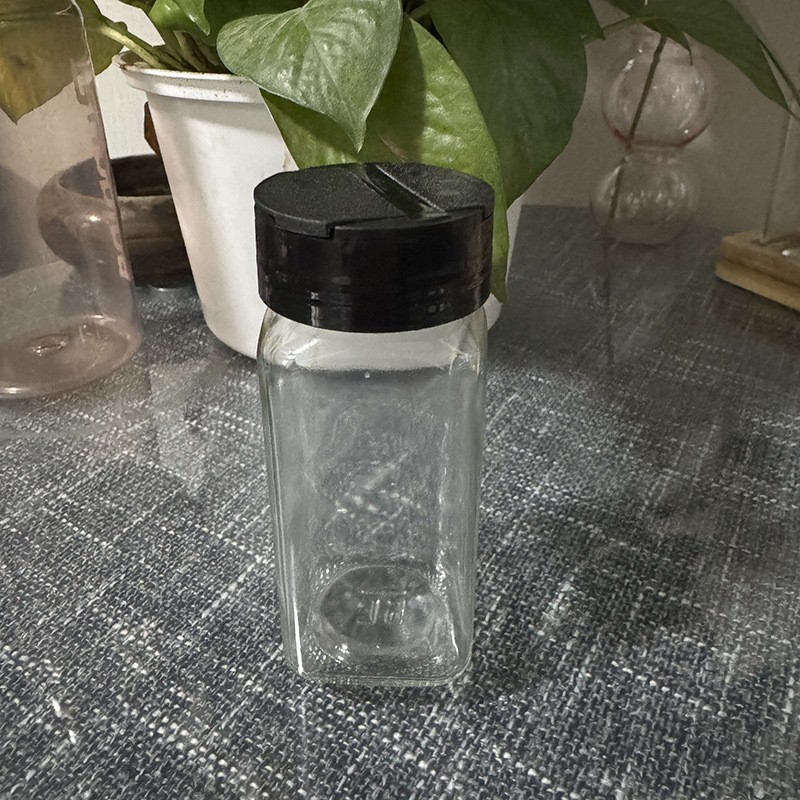 Botella de condimento de venta caliente de comercio exterior cubierta de bambú cubierta de madera de acacia cocina condimentar pimienta salpicada de vidrio condimento frasco combinación