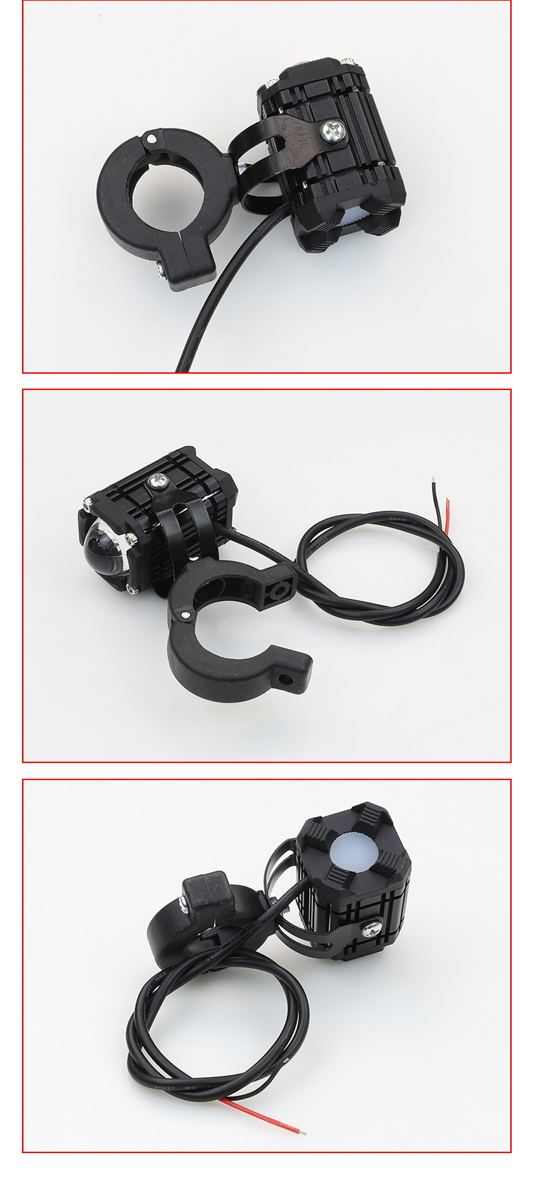 New wide-voltage motorcycle spotlight with demon eye LED pair lights, modified super-bright front headlight for motorcycles