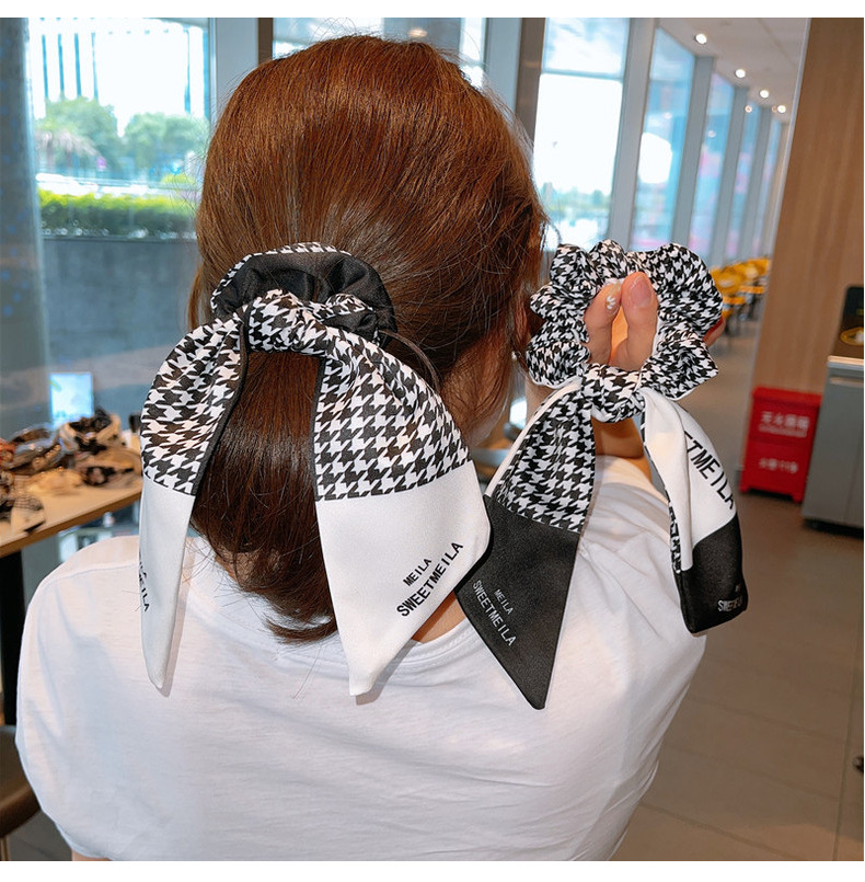Fashion Contrast Color Smiley Face Printing Hair Scrunchies display picture 2