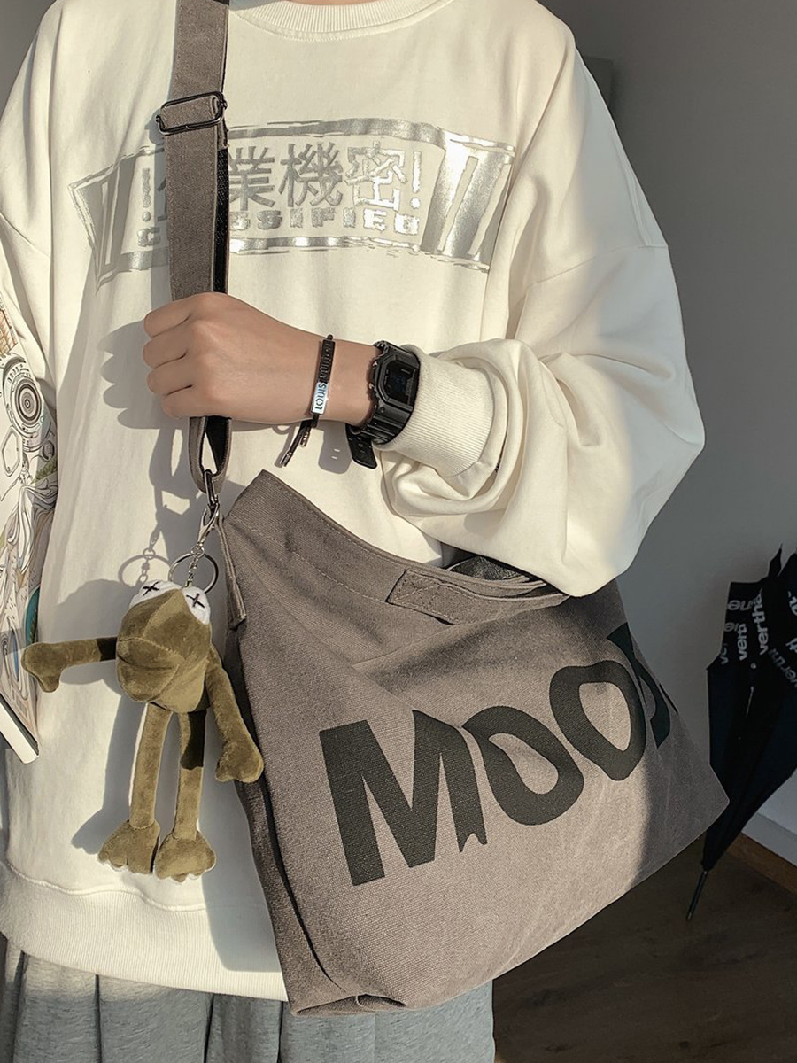 Bolsa de lona de gran capacidad para hombres un solo hombro mochila 2024 nueva bolsa de tela japonesa casuales bolsas de mano bolsas de correo mujeres