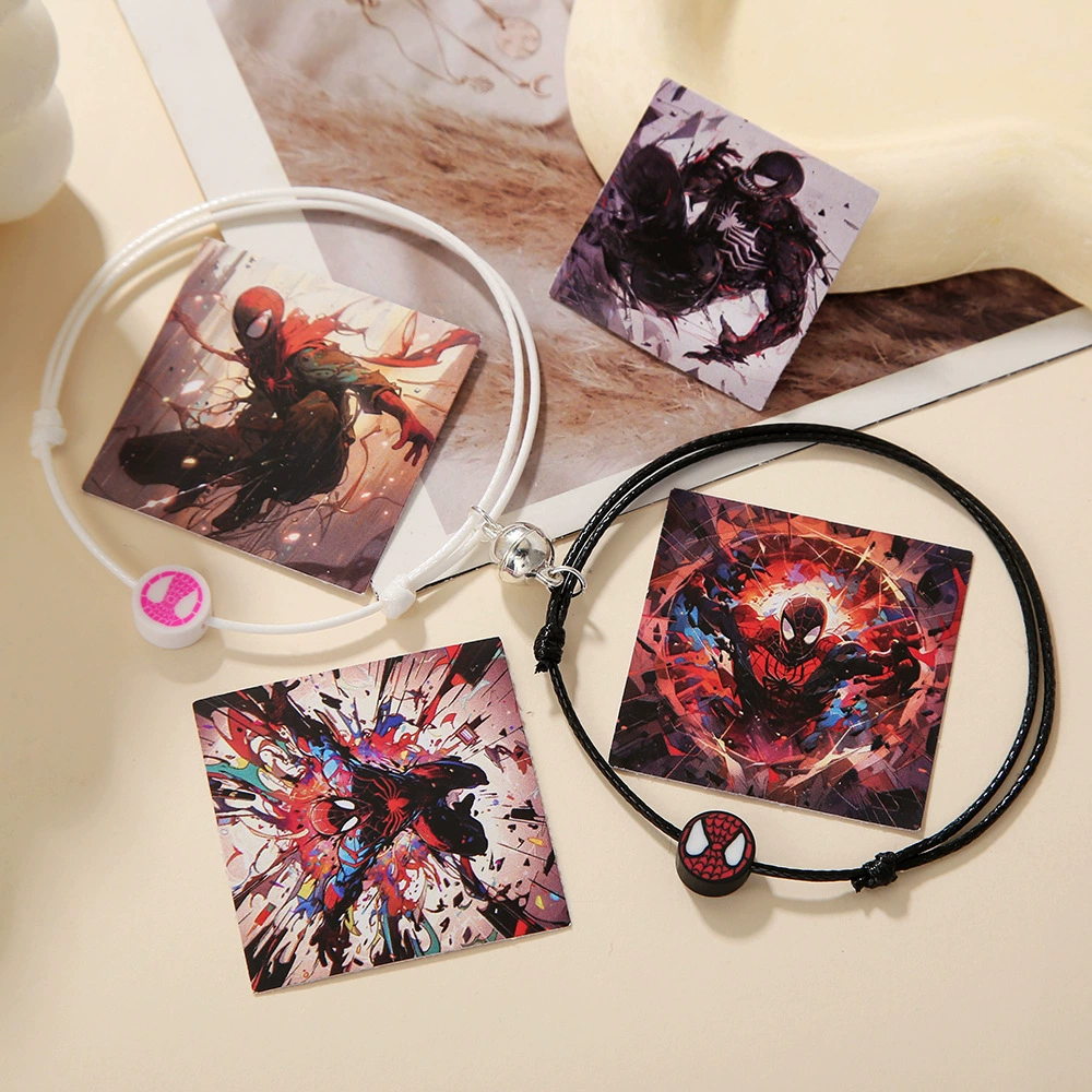 Взрывная Marvel плетеная ручная веревка, регулируемая Мстители пары Магнитный Человек-паук мужской и женский браслет