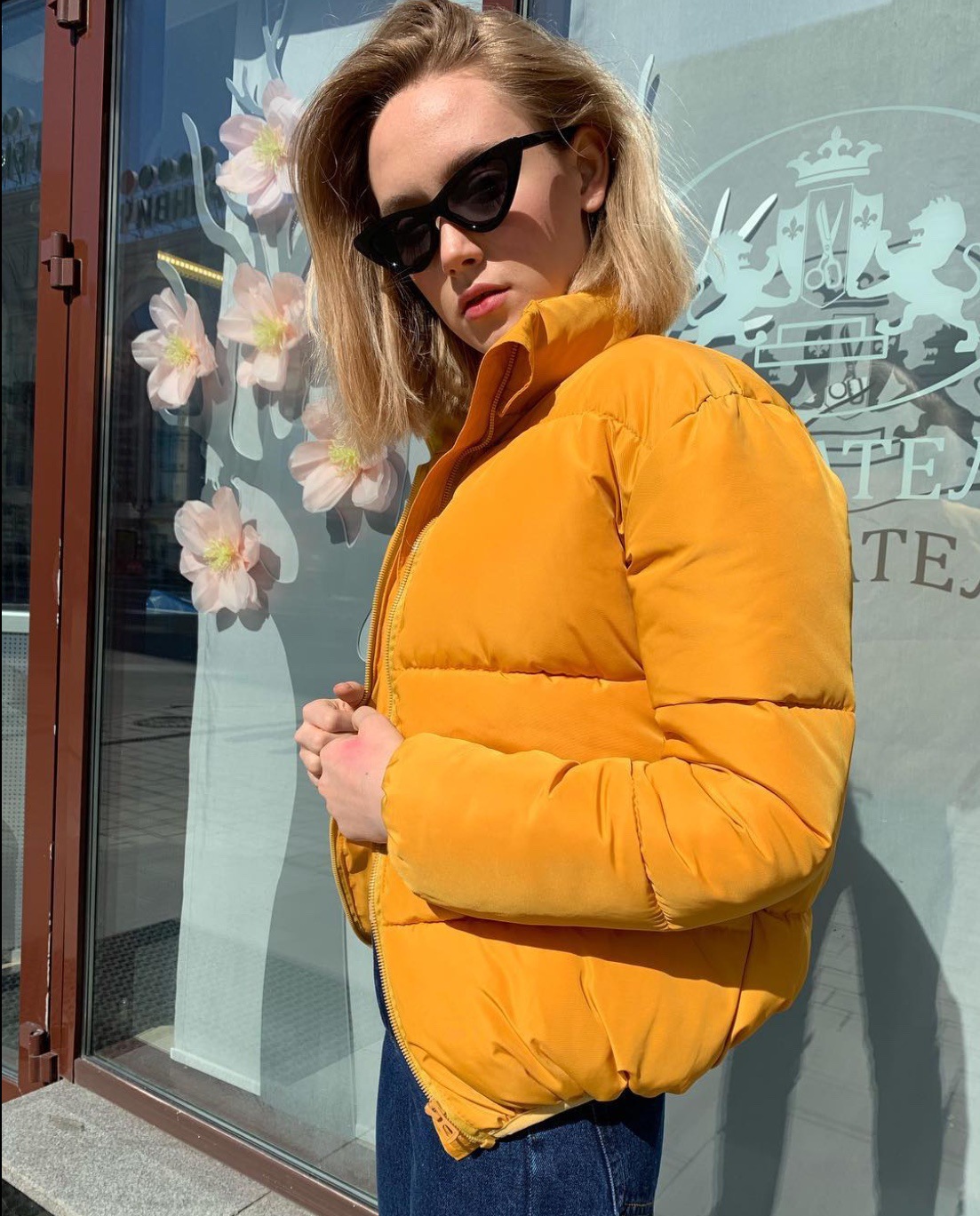 2022 express Amazon fashion coat solid color standard neck oversized short jacket winter autumn female down cotton jacket