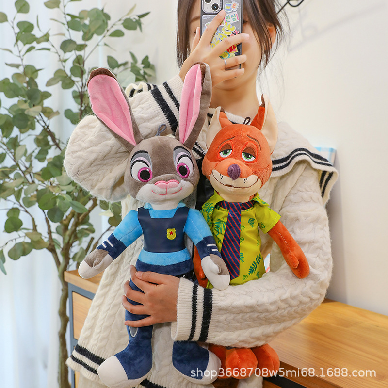 跨境疯狂动物城毛绒玩具公仔狐狸尼克兔子朱迪女生日礼物儿童玩偶