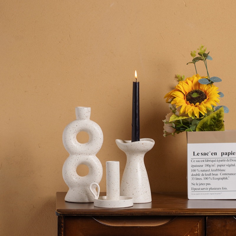 Vaso Portavelas de Cerámica Artesanal y Decorativo para Velas Aromáticas image 1