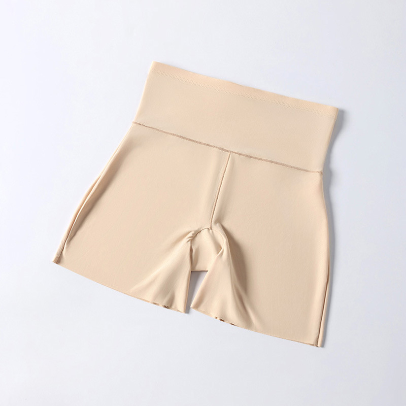 Pantalones leggings grandes de seda de hielo pantalones de seguridad para mujeres de verano delgadas anti-perfil sin marcas no se enrolla en el abdomen pantalones de seda de hielo transpirables